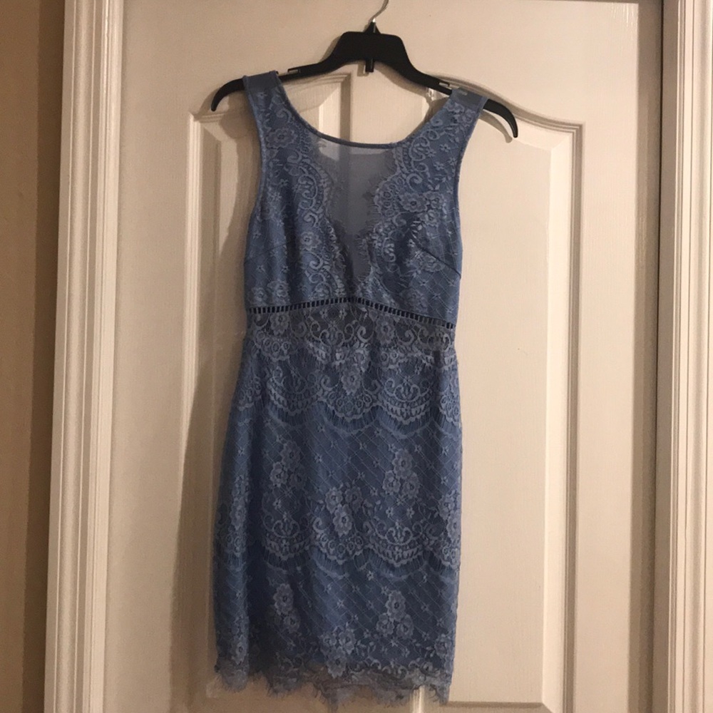 New Light Blue Lace Bodycon Dress